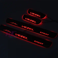 Car Styling For Honda Vezel HR-V HRV Moving Led Door Sill Plate Auto Pedals Protector Cover 2015-2019