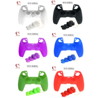 Anti-slip Silicone Cover Skin Case with 8 joystick caps for Play Station 5 PS5 Controller&amp;Stick Controller Skin Protection case