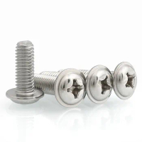 40pcs Cross Phillips Flanged Screw M4 M5 M6 Pan Round Truss Head With Washer Padded Collar Bolt L=8-40mm 10mm 12mm 16mm