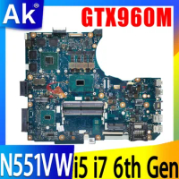 Shenzhen N551VW Laptop Motherboard GTX960M I5-6300HQ I7-6700HQ For ASUS G551V G551VW N551VX N551V FX551V FX551VW Mainboard