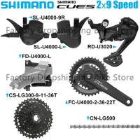 SHIMANO CUES U4000 2X9 Speed MTB Bike Groupset SL-U4000-9R RD-U3020 Derailleur CS-LG300 11-36T Cassette CN-LG500 Original Parts