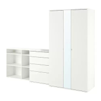 VIHALS 衣櫃/衣櫥組合, 白色, 270x57x200 公分
