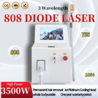 Profession Diode Laser Hair Removal Machine 3 Wavelength lce Platinum755nm 808nm1064nm Safe Painless