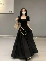 Váy Dài, Phong Cách Hepburn, Bụng Che Phủ,Mùa Set biển thư hồng xinh tie c silk thoitrang hanni đầm 