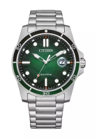 Citizen Citizen Eco-Drive Green Dial Silver Stainless Steel Strap Men Watch AW1811-82X
