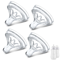 4 Packs Silicone Bottle Nipples Compatible with Avent Natural Bottle Replacement Bottle BPA-Free No 