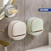 SK-C1375 Tempat Sabun Batang Tempel Dinding / Rak Sabun Batang Buka Tutup Dish Dryer Anti Debu / Kot