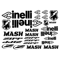 Cinelli Mash Zipp 24 pcs Fixie Fixed bike cycling sticker cinelli frame vinyl cutout stiker