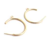 (35242)10PCS Circle 30MM 24K Gold Color Brass Round Circle Earrings Loop Stud Earrings High Quality Jewelry Findings Accessories