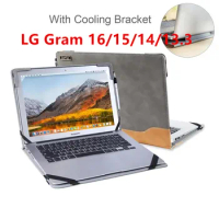 Stand Laptop Case for LG Gram 16 Cover Gram 15 Notebook PC Gram 14 Protective Sleeve Bag Gram 13.3 with Cooling Bracket