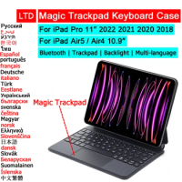 Bluetooth Magic Keyboard for iPad Pro 11 12.9 2022 2021 2020 2018 Air 5 4 10.9 Tablet Case Spanish Russian Arabic Thai Keyboard