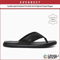 SANDAL JEPIT EVERBEST PRIA ORIGINAL KULIT ASLI KASUAL HITAM EM08