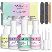 SAVILAND Dip Powder Liquid Set: Ultimate Nail System Essentials - Large Capacity Base Activator Top