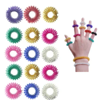 10PCS/Pack Acupressure Rings Spiky Sensory Finger Rings Set for Teens Adults Stress Reducer Massager Stress Relief Fidget Toys