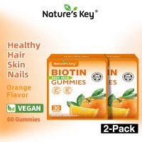 Nature's Key Biotin Gummies 2500mcg | 30s-90s Gummies | Gummy Biotin dengan Vitamin C & E untuk Ramb