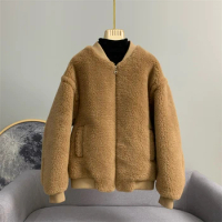 2022 New Winter Real Wool Coats Women Fashion Teddy OverCoats Thick Warm Bomber Jackets Natural Fur Oversize Outerwear Clothing