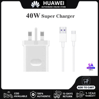 Huawei charger 40W super fast charging adapter original wall chargers with 5A type C cable for mate 50 40 30 pro P50 P40 30 Pro (support Huawei harmonyosandroidos)
