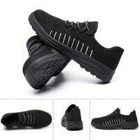 MND Safety Shoes For Men Steel Toe Cap Anti-smash Protective Labor Shoes Summer Black Hiking Shoes 4