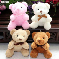 50pcs/lot Mini Teddy Bear Stuffed Plush Toys 10cm Small Bear Stuffed Toys pelucia Pendant Kids Birthday Gift 028