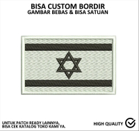 EMBLEM PATCH BORDIR BENDERA ISRAEL KUALITAS TINGGI - IPATCH