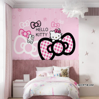 Wallpaper Dinding Custom 3d | Kamar Tidur | Motif Kids Hello Kitty | Wall Sticker Dinding | Stiker K