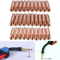 10pcs M6 Welding Torch Tips Holder Gas Nozzle Copper Tool 0.8mm/1.0mm/1.2mm MB-15AK MIG/MAG For Welding Machine M6x1 Wire Mouth