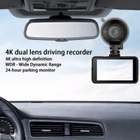 4K+1080P Dual Lens Auto Video Camera G-Sensor Car Video Recorder Night Vision Car Camcorder 24H Parking Monitor Motion Detection
