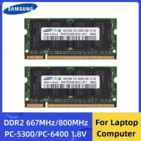 Samsung Memoria RAM DDR2 4GB 8GB 667MHz 800MHz Laptop SODIMM Memory PC2-5300 6400 RAM 200Pin 1.8V Notebook Memory Dual Channel