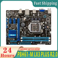 100% test Asus P8H61-M LX3 PLUS R2.0 P8H61-MLX3 desktop motherboard H61 slot LGA 1155 i DDR3 uATX UEFI original motherboard