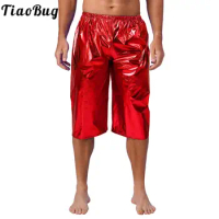 Summer Mens Metallic Shiny Shorts Fashion Casual Loose Gold Short Pants Music Festival Rave Outfit Disco Theme Party Clubwear