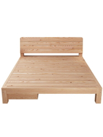現代簡約實木床1.8米雙人床出租房用1.5m單人原木床1.2榻榻米床架