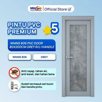 Pintu PVC WMNS 806 80x200cm Grey Kanan/Kiri + Handle Tidy - Proteksi Ganda Extra Bubble Wrap