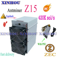 Used Zcash ZEC miner Antminer Z15 420k Equihash Asic miner With BITMAIN PSU better than z9mini Z9 Z11 Z11e S19 A9 A10pro M30S A1