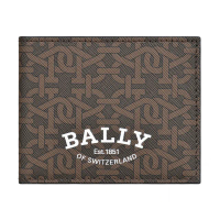 【BALLY】BALLY Brasai白字LOGO雙B印花TPU 6卡對折短夾(棕)