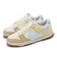 【NIKE 耐吉】休閒鞋 Wmns Dunk Low Next Nature 女鞋 白 藍 黃 皮革 低筒 經典(FZ4347-100)