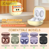 Cartoon fun soft silicone protective case for samsung galaxy buds 2 pro live fe case 3D cute retro box design for buds earphone