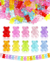 200pcs FIVEIZERO Clear Acrylic Bear Beads Mixed Color Gummy Bear Beads for Bracelet Necklace and DIY