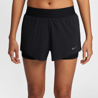 NIKE 短褲 女 雙層 中腰運動褲 AS W NK SWIFT DF MR 2N1 SHRT 黑 HJ5377-010