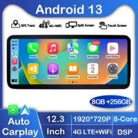 Android 13 Wireless CarPlay For Mercedes Benz C Class W205 S205 GLC X253 W446 2014-2018 Car Radio Multimedia Stereo GPS 4G WiFi