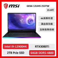 msi 微星 GE66 12UHS 253TW 15吋 電競筆電 i9/32G/2TB/RTX3080Ti /WIN11