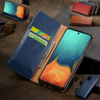 Slim Flip Wallet Cover For Samsung Galaxy A51 A34 A12 A91 A31 A21s A80 A50 M80s S23 S22 Solid Color Leather Magnetic Phone Case