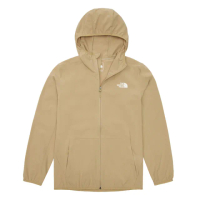 【The North Face 官方旗艦】北面男款卡其色DWR防潑水防曬連帽外套｜7WCYLK5(抗UV)