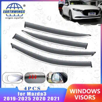Deflectors for Mazda3 Mazda 3 BP 2019-2025 2020 2021 2022 2023 MK 4 Accessorie Car 4x Side Window Rain Eyebrow Guards Sun Visor
