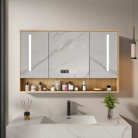 Toilet Storage Cabinet Toilet Storage Cabinet With Mirror B Good Sale For SG athroom Sink Wood Color Bathroom Mirror Cabinet Separate Wall-Mounted Demisting Mirror Cabinet with Shelf D Deliver