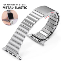 Elastic Strap Metal for Apple Watch Band 44mm 40mm 41mm 45mm 38/42 Bracelet for Iwatch Series 7 8 6 SE 5 4 Expansion Adjustable