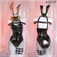 AGCOS Yor Forger Doujin Bunny Girl Cosplay Costume Woman Leather Jumpsuits Sexy Cosplay