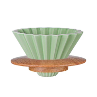Coffee Filter Ceramic Pour over Coffee Dripper Set for V60 Dripper Removable Dripper with Stand Coffee Funnel Green