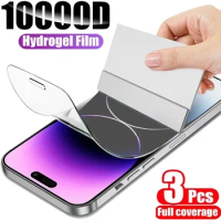 3PCS Hydrogel Film For Apple iPhone 14 Plus 15 13 12 11 Pro Max Mini Screen Protector For iPhone X XR XS Max Protective Film
