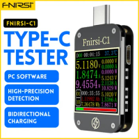 FNIRSI-C1 Type-C PD Trigger USB-C Voltmeter Ammeter Fast Charging Protocol Test Type-C Meter Power Bank tester With PC Software