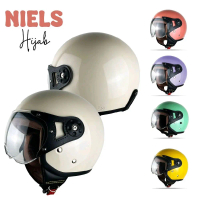 NIELS Helm Bogo Retro Hijab Dewasa Kaca Pilot SNI Motorcycle